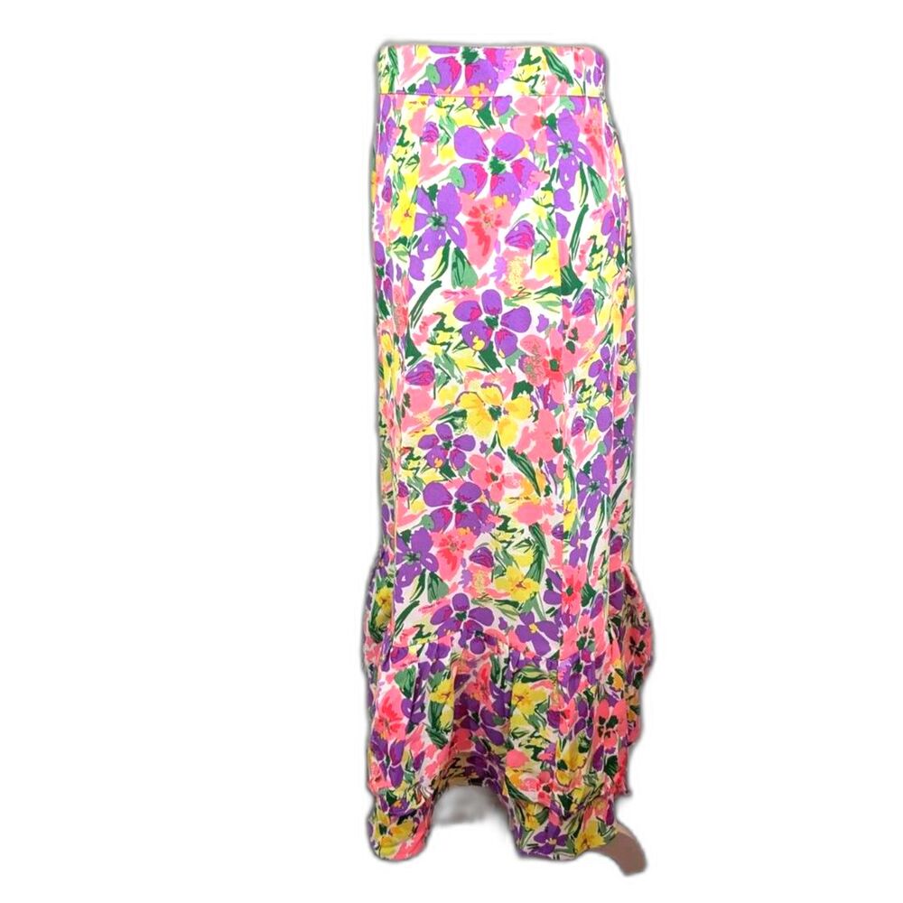 Women's Flowy Midi Floral Printed Skirt -Allegra K- Size S - Picture 3 of 9